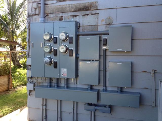Neat electrical box installation for building maintenance.